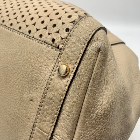 Kate Spade Mercer Isle Sloan Goose Egg Leather Die Cut Satchel Bag - Picture 7 of 13